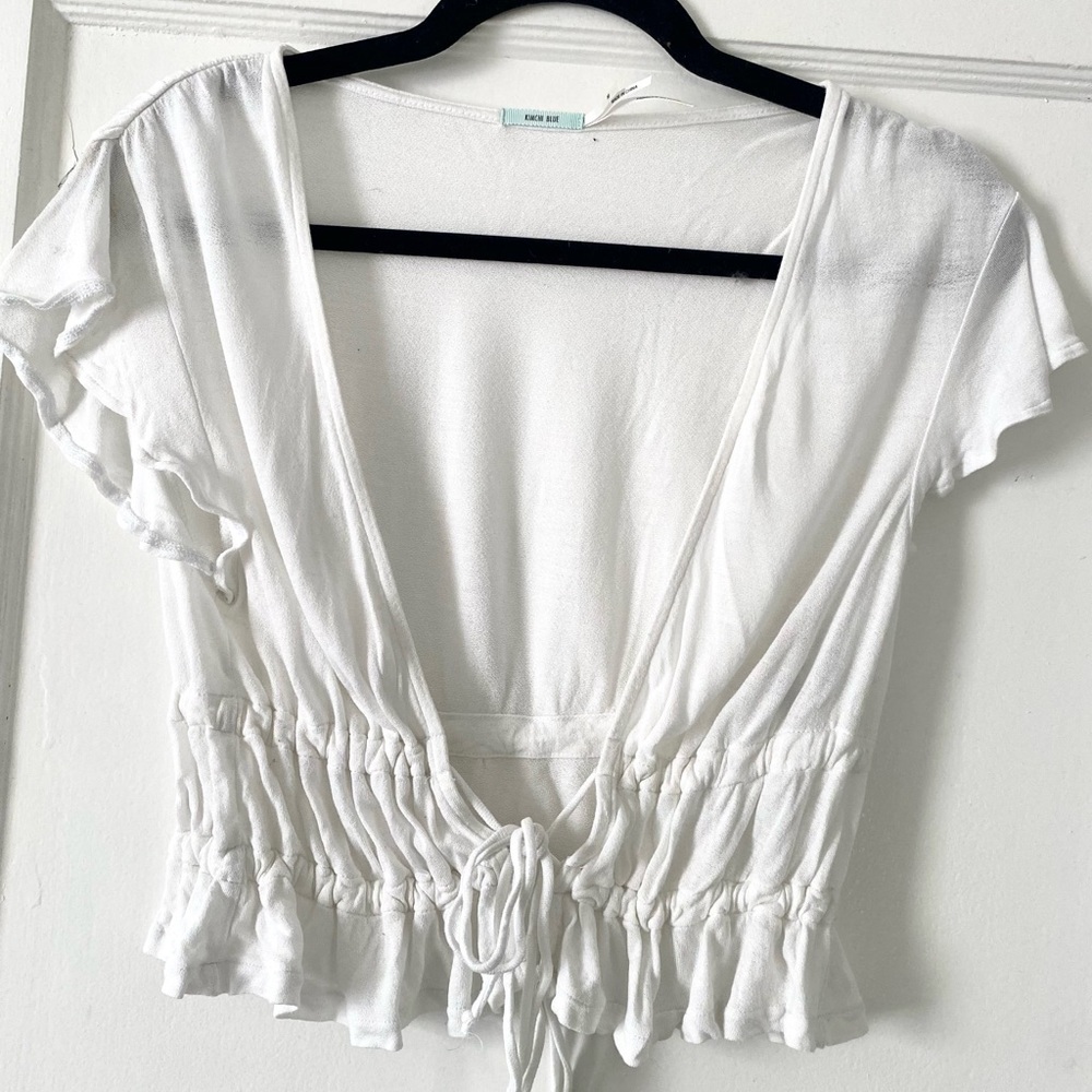 Kimchi Blue Urban Outfitters Tie Front White Blouse size Medium